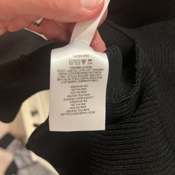 Express Classy Black Sweater Top with Ruffle edging! - Picture 5 of 5